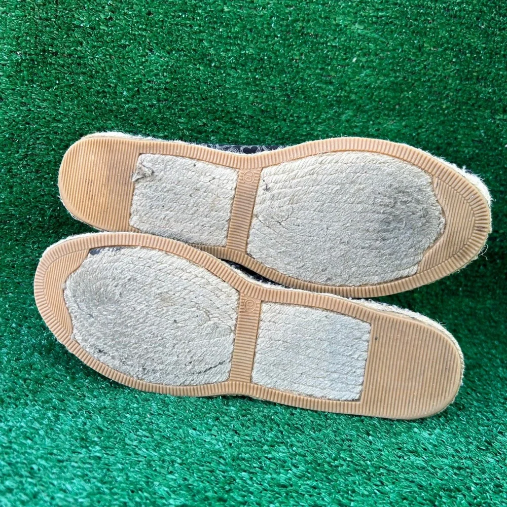 Brighton‎ Avila Espadrille Flats Womens 10 Black White Quatrefoil Slip On Shoes
